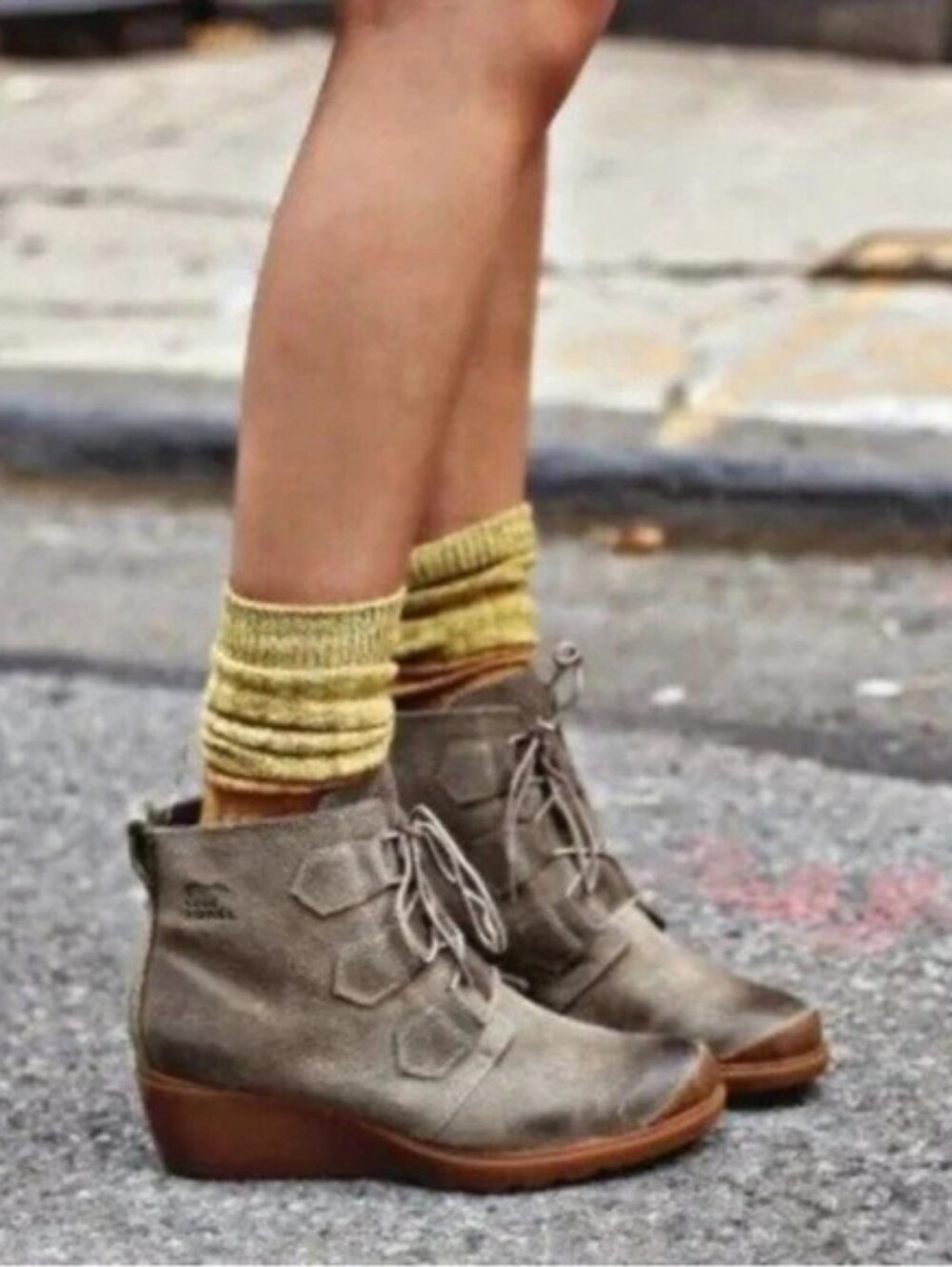 SOREL Toronto Suede 2" Wedge Laceup Booties Waterproof 10.5